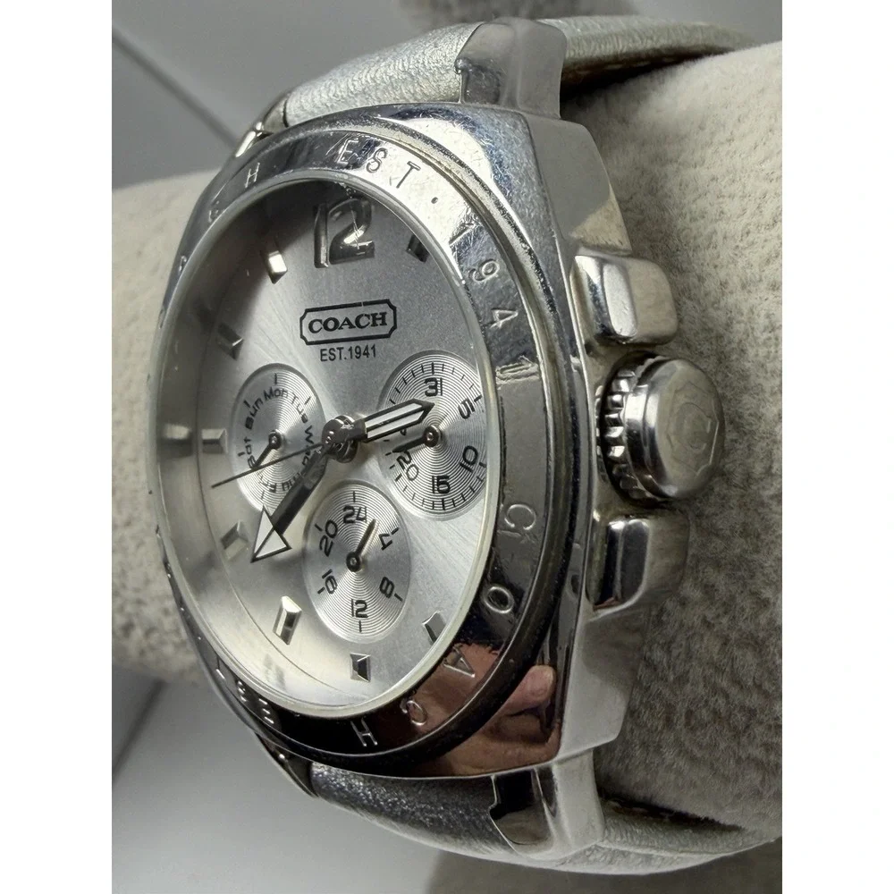 Coach ca433140444 New Battery Ladies Watch 39MM 7.25" Leather Band - Picture 2 of 12